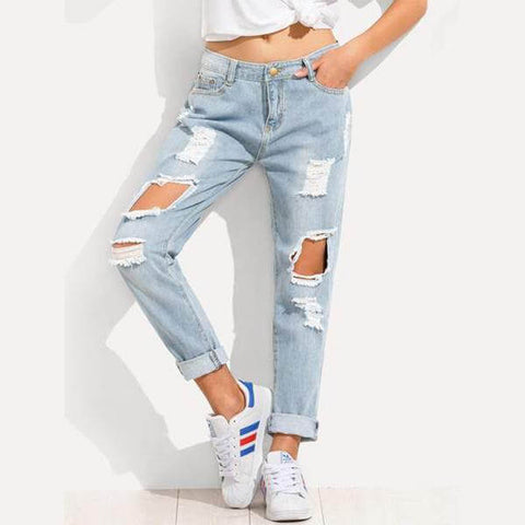 Distressed Boyfriend Jeans by Altaes Design