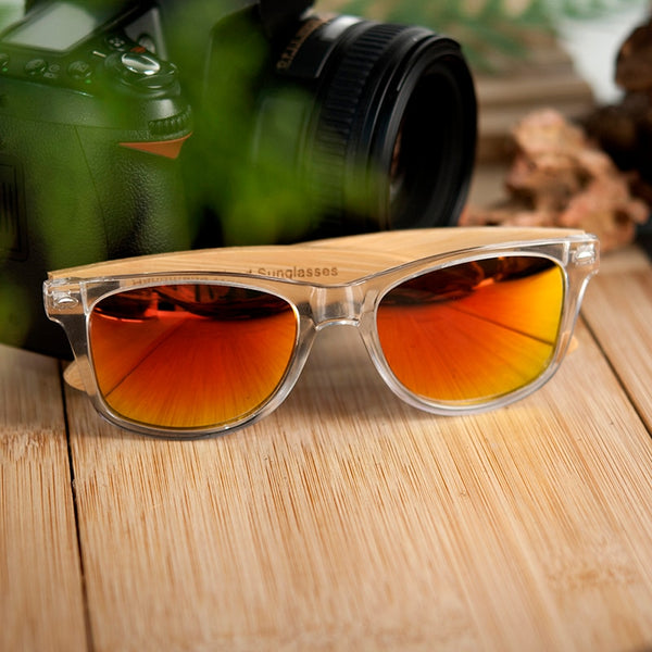 Polarized Transparent Bamboo Sunglasses