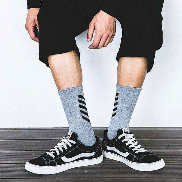 Striped Crew High Socks