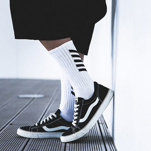 Striped Crew High Socks