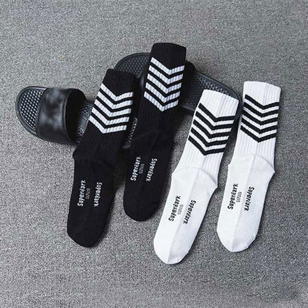 Striped Crew High Socks