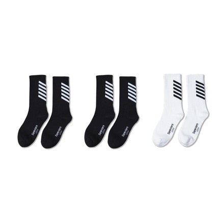 Striped Crew High Socks