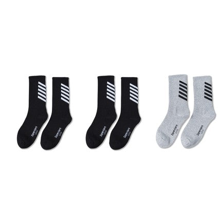 Striped Crew High Socks