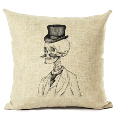 Skull Print Cushion Cover