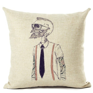 Skull Print Cushion Cover