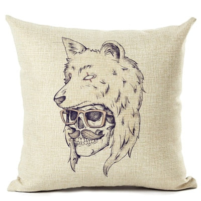 Skull Print Cushion Cover