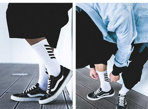 Striped Crew High Socks