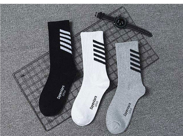 Striped Crew High Socks