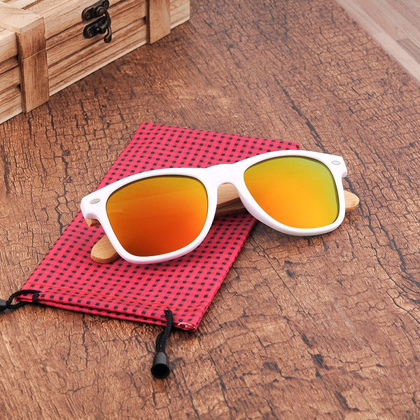 Polarized White Bamboo Sunglasses