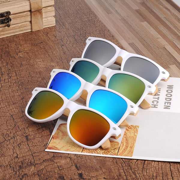 Polarized White Bamboo Sunglasses