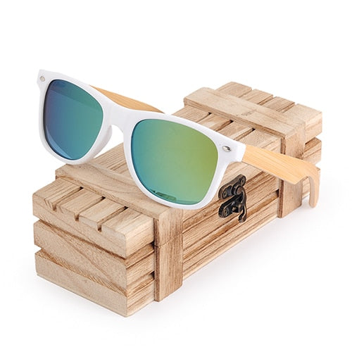 Polarized White Bamboo Sunglasses