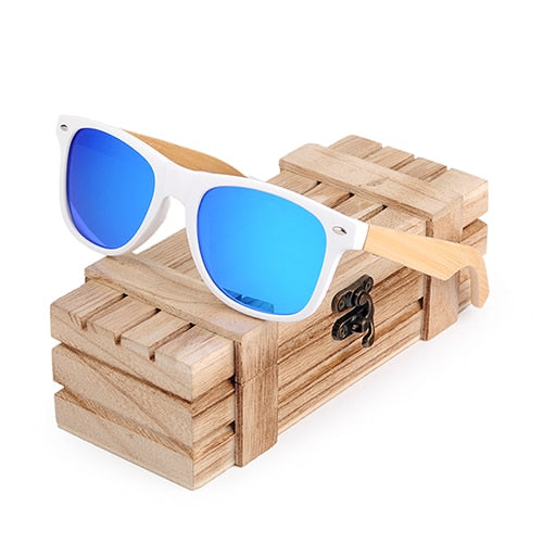 Polarized White Bamboo Sunglasses