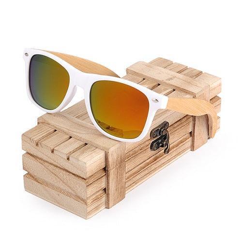 Polarized White Bamboo Sunglasses