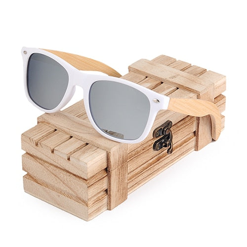 Polarized White Bamboo Sunglasses