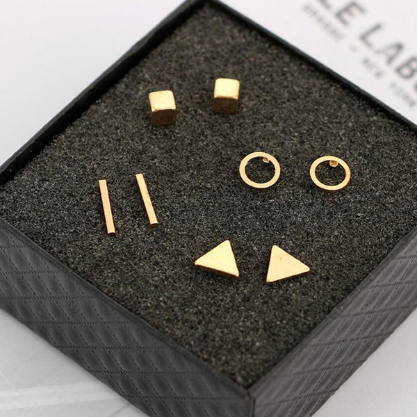 Geometric Stud Earring Set