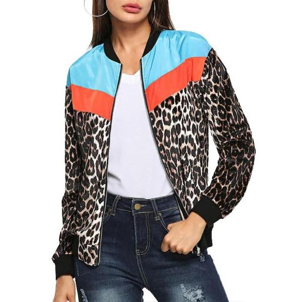 Leopard Thin Bomber Jacket