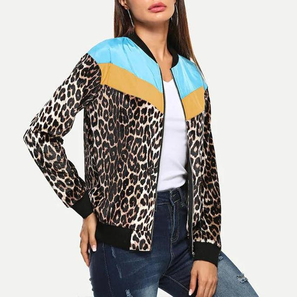 Leopard Thin Bomber Jacket