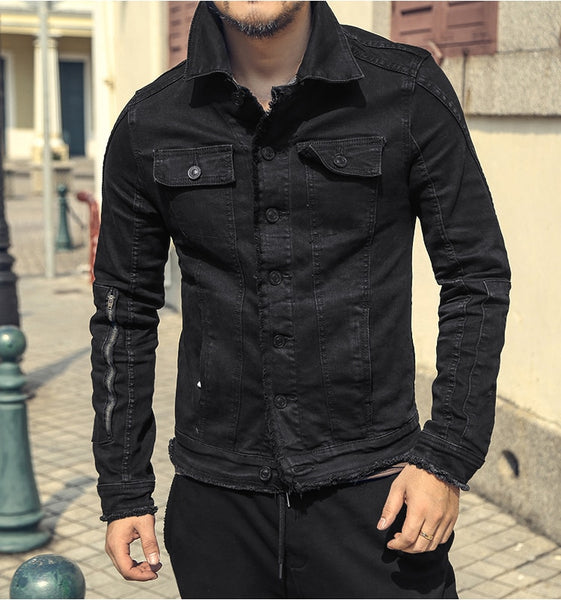 Black Custom Denim Jacket by Altaes Design